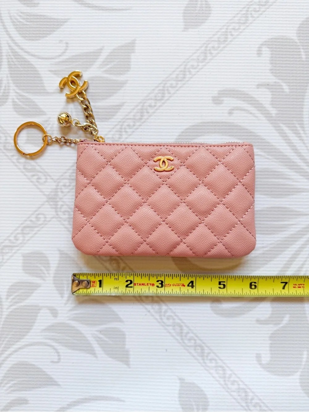 CHANEL Pink Quilted Zip Pouch with Gold CC - Picture 3 of 12